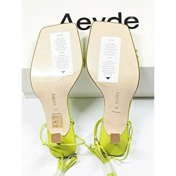 Aeyde Roda Women's Lace up Leather Sandals Apple Green Size 37 EU (MSRP $295) - Picture 10 of 11